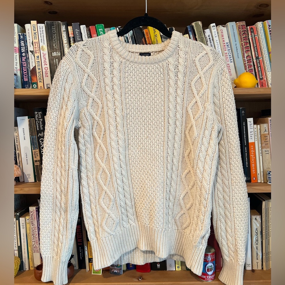 J.Crew cream cable-knit size small